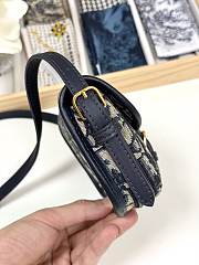 Fortok Dior Bobby East-West Bag Blue Dior Oblique Jacquard 17.5*11*3.5cm - 4