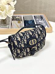Fortok Dior Bobby East-West Bag Blue Dior Oblique Jacquard 17.5*11*3.5cm - 3