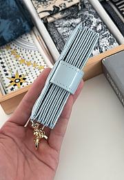 Fortok Dior Lady Dior Jasmine Card Holder Patent Leather Light Blue 10.5cm - 5