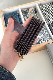 Fortok Dior Lady Dior Jasmine Card Holder Patent Leather Dark Chocolate 10.5cm - 5