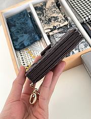 Fortok Dior Lady Dior Jasmine Card Holder Patent Leather Dark Chocolate 10.5cm - 3