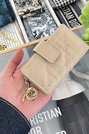 Fortok Dior Lady Dior Jasmine Card Holder Patent Leather Beige 10.5cm - 3