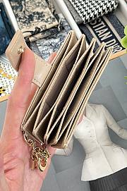 Fortok Dior Lady Dior Jasmine Card Holder Patent Leather Beige 10.5cm - 2