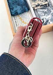 Fortok Dior Lady Dior Jasmine Card Holder Patent Leather Red 10.5cm - 3