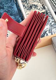 Fortok Dior Lady Dior Jasmine Card Holder Patent Leather Red 10.5cm - 2
