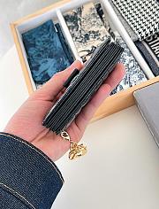 Fortok Dior Lady Dior Jasmine Card Holder Patent Leather Black 10.5cm - 3