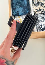 Fortok Dior Lady Dior Jasmine Card Holder Patent Leather Black 10.5cm - 2