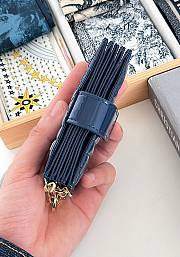 Fortok Dior Lady Dior Jasmine Card Holder Patent Leather Navy Blue 10.5cm - 3