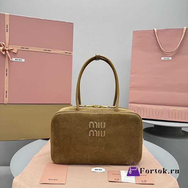 Fortok Miu Miu Beau corduroy top-handle bag Cinnamon 35 x 12cm x 22cm - 1