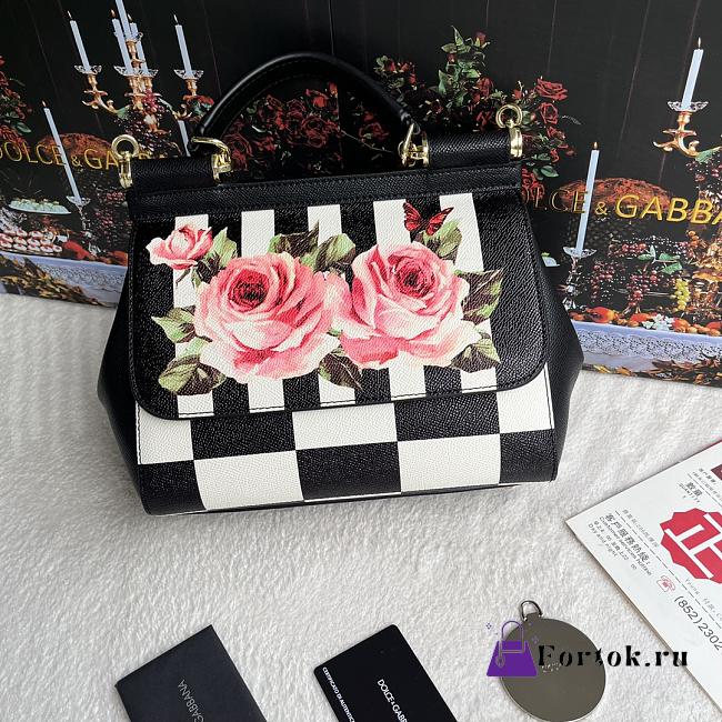 Fortok Dolce & Gabbana Sicily Rose Print Bag 25X20X12 cm - 1