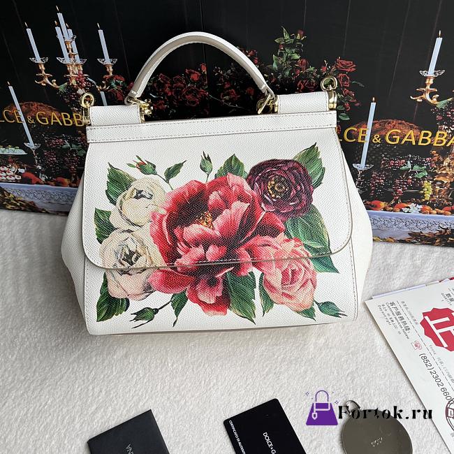 Fortok Dolce & Gabbana Sicily Floral Print Bag 25X20X12 cm - 1
