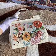 Fortok Dolce & Gabbana Sicily Meadow Flowers Print White Bag 25X20X12 cm - 1