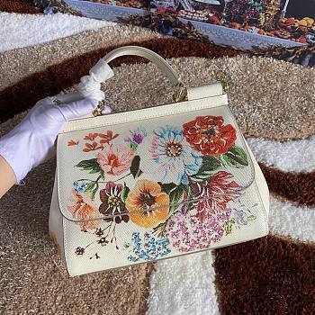 Fortok Dolce & Gabbana Sicily Meadow Flowers Print White Bag 25X20X12 cm