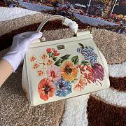 Fortok Dolce & Gabbana Sicily Meadow Flowers Print White Bag 25X20X12 cm - 6