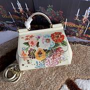 Fortok Dolce & Gabbana Sicily Meadow Flowers Print White Bag 25X20X12 cm - 2