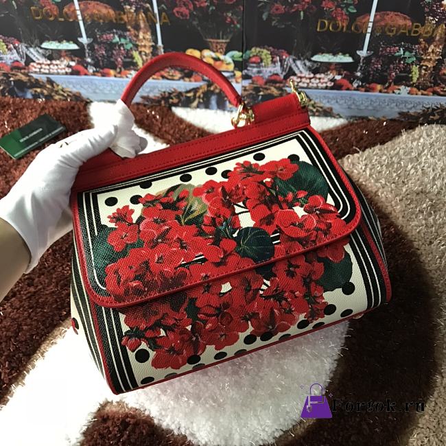 Fortok Dolce & Gabbana Sicily Floral Print Bag 25X20X 12 cm - 1