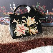 Fortok Dolce & Gabbana Sicily Lily Print Black Bag 25X20X12 cm - 6