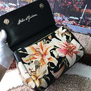Fortok Dolce & Gabbana Sicily Lily Print Black Bag 25X20X12 cm - 4