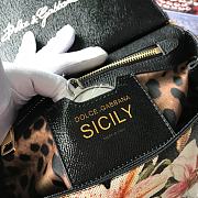 Fortok Dolce & Gabbana Sicily Lily Print Black Bag 25X20X12 cm - 3