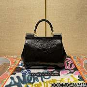 Fortok Dolce & Gabbana Sicily Bag in Black Patent Leather 20x16x8cm - 5