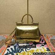 Fortok Dolce & Gabbana Sicily Bag in Gold Patent Leather 20x16x8cm - 1