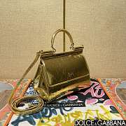Fortok Dolce & Gabbana Sicily Bag in Gold Patent Leather 20x16x8cm - 3