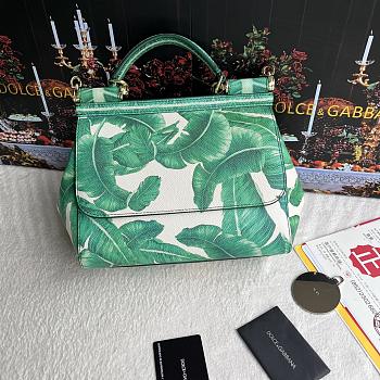 Fortok Dolce & Gabbana Miss Sicily Banana Leaf Print Bag 25X20X12cm