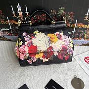 Fortok Dolce & Gabbana Sicily Floral Print Black Bag 25X20X12cm - 1