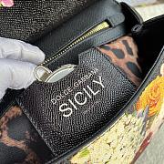 Fortok Dolce & Gabbana Sicily Floral Print Black Bag 25X20X12cm - 2