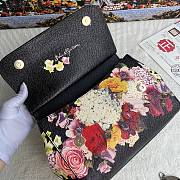 Fortok Dolce & Gabbana Sicily Floral Print Black Bag 25X20X12cm - 3