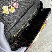 Fortok Dolce & Gabbana Sicily Floral Print Black Bag 25X20X12cm - 4