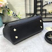 Fortok Dolce & Gabbana Sicily Rose Print Black Bag 25X20X12cm - 5