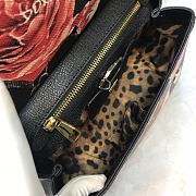 Fortok Dolce & Gabbana Sicily Rose Print Black Bag 25X20X12cm - 4