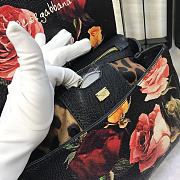 Fortok Dolce & Gabbana Sicily Rose Print Black Bag 25X20X12cm - 2