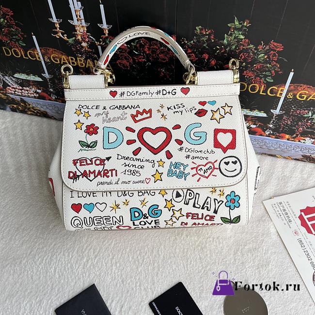 Fortok Dolce & Gabbana Sicily Graffiti Print Bag 25X20X12cm - 1