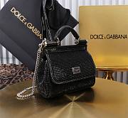 Fortok Dolce & Gabbana Sicily Crystal Embellished Black Bag 14*16*6cm - 4