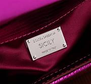 Fortok Dolce & Gabbana Sicily Crystal Embellished Pink Bag 14*16*6cm - 5