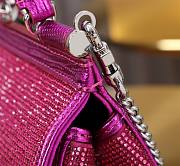 Fortok Dolce & Gabbana Sicily Crystal Embellished Pink Bag 14*16*6cm - 4