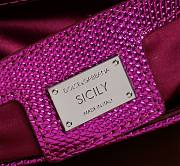 Fortok Dolce & Gabbana Sicily Crystal Embellished Pink Bag 11x18x6cm - 6