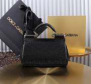 Fortok Dolce & Gabbana Sicily Crystal Embellished Black Bag 11x18x6cm - 3