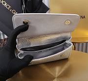 Fortok Dolce & Gabbana Sicily Crystal Embellished Silver Bag 11x18x6cm - 6
