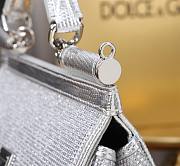 Fortok Dolce & Gabbana Sicily Crystal Embellished Silver Bag 11x18x6cm - 2