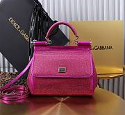 Fortok Dolce & Gabbana Sicily Crystal Embellished Pink Bag 20*16*8cm - 1