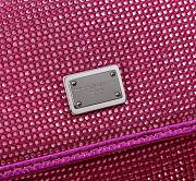 Fortok Dolce & Gabbana Sicily Crystal Embellished Pink Bag 20*16*8cm - 6