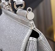 Fortok Dolce & Gabbana Sicily Crystal Embellished Silver Bag 20*16*8cm - 2