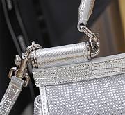 Fortok Dolce & Gabbana Sicily Crystal Embellished Silver Bag 20*16*8cm - 5