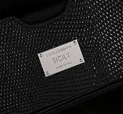Fortok Dolce & Gabbana Sicily Crystal Embellished Black Bag 20*16*8cm - 5