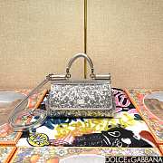 Fortok Dolce & Gabbana Sicily Sequin Embellished Bag Silver 18*11*6cm - 1