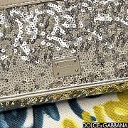 Fortok Dolce & Gabbana Sicily Sequin Embellished Bag Silver 18*11*6cm - 2