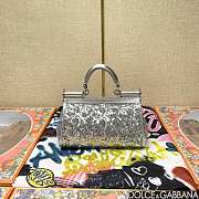 Fortok Dolce & Gabbana Sicily Sequin Embellished Bag Silver 18*11*6cm - 3